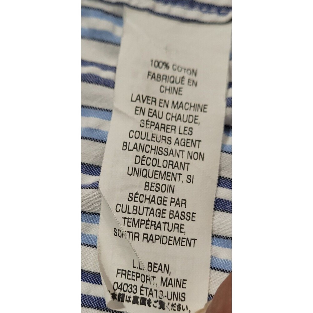 L.L. Bean Traditional Fit Mens XL-REG White w Purple Blue Stripes EUC - Picture 6 of 6